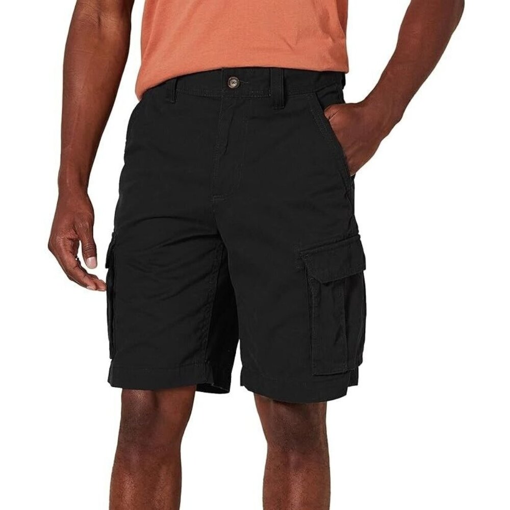 Amazon Essentials Men's Classic-Fit Cargo Short 100% Cotton 10" Inseam Black 36W